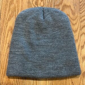 Gray Double Knit Beanie Hat